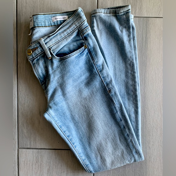 FRAME denim Le Skinny De Jeanne Jeans Adeline Light Wash mid-rise SIZE  25 - Picture 6 of 11
